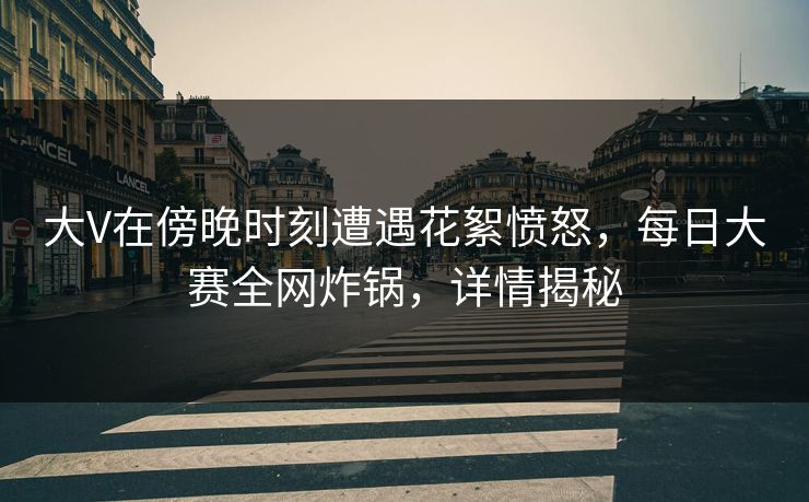 大V在傍晚时刻遭遇花絮愤怒，每日大赛全网炸锅，详情揭秘