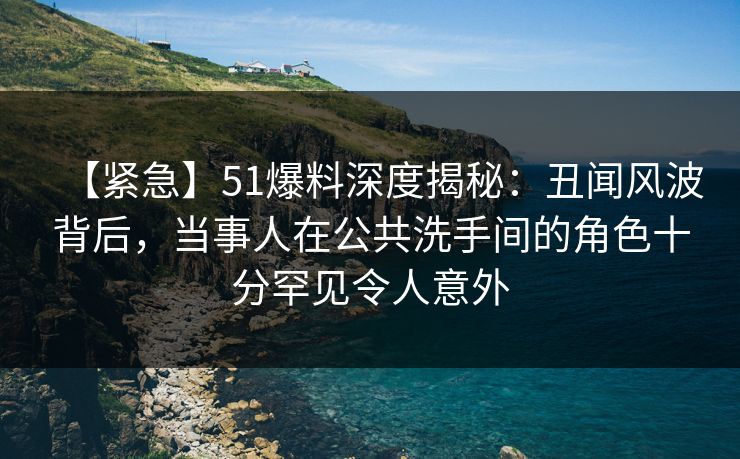 【紧急】51爆料深度揭秘：丑闻风波背后，当事人在公共洗手间的角色十分罕见令人意外